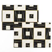 Faux Re Mi: Black & Cream Stone Tiles, Marble Tile, Art Deco 