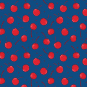 Cherry Ditsy in Red and Classic Blue