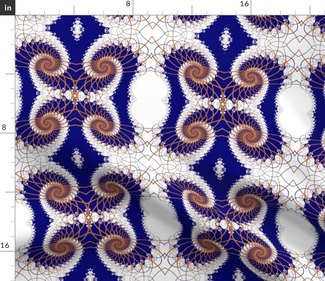 Netted Fractal Tentacles in Royal Blue and Gold
