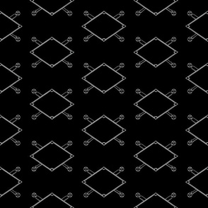 Baseball Diamonds Print Pattern on Black