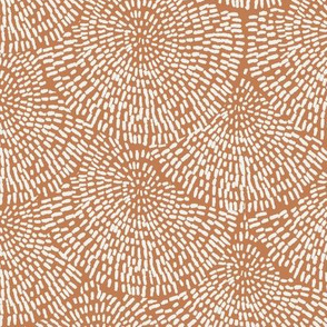 handdrawn scallop fabric - coordinate fabric, muted nursery fabric - sfx1346 caramel