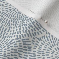 handdrawn scallop fabric - coordinate fabric, muted nursery fabric -sfx4013 denim