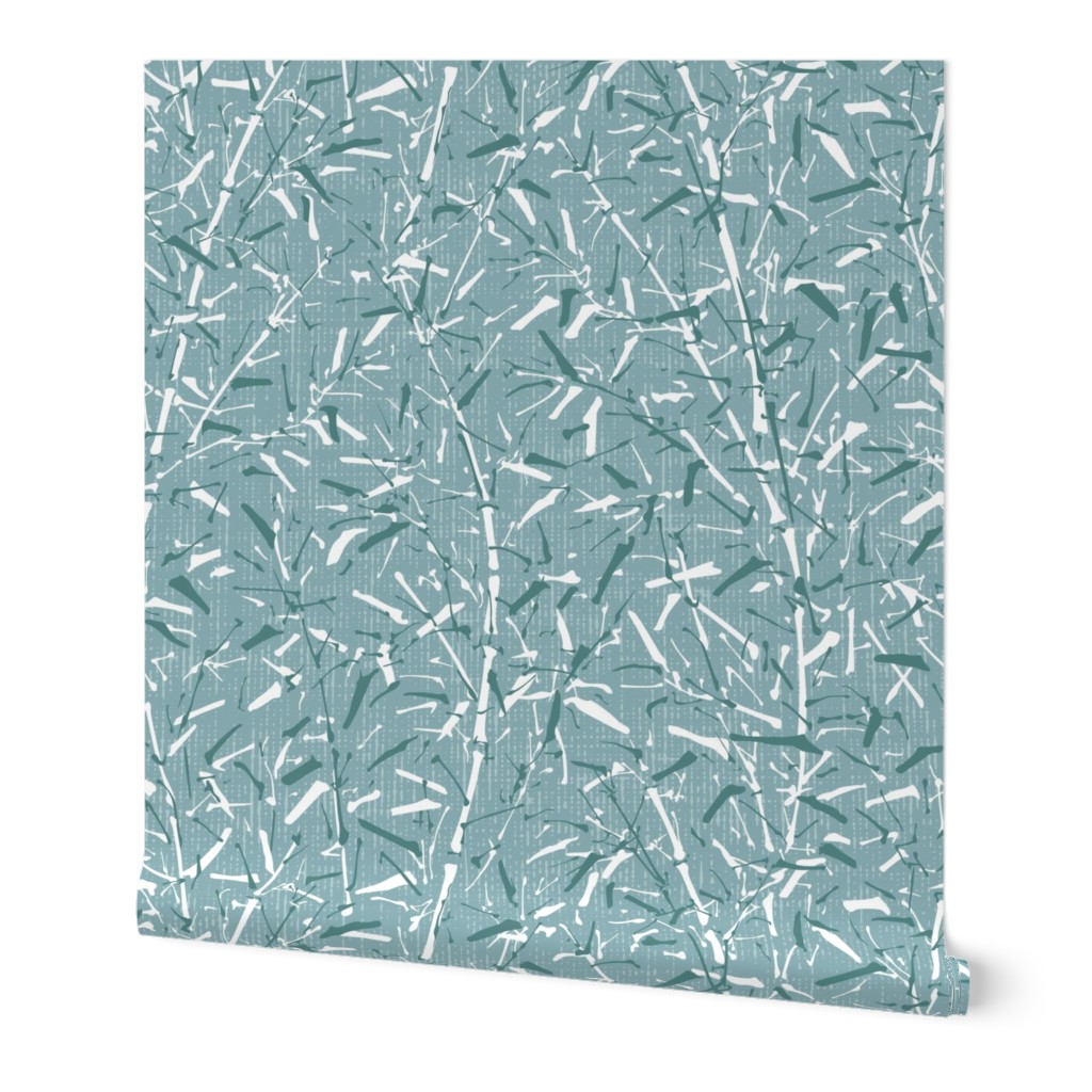 Textured Bamboo Forest in Teal Blue