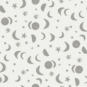 moon and stars nursery fabric - sfx5803 fog