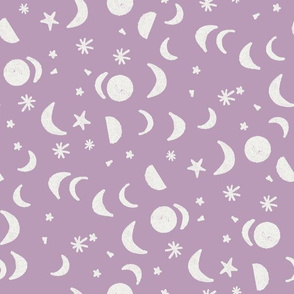 moon and stars nursery fabric - sfx3307 lavender