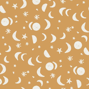 moon and stars nursery fabric - sfx1144 oak leaf