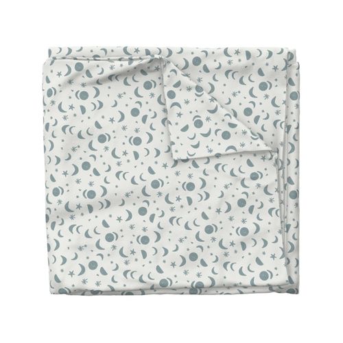 moon and stars nursery fabric - slate sfx4408