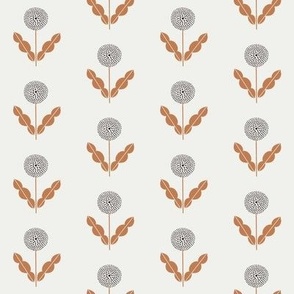 dandelion fabric - minimal floral meadow fabric - sfx1346 sfx1111 caramel coffee
