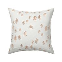 pinetree fabric - minimal tree fabric, forest woodland nursery fabric - sfx1346 caramel