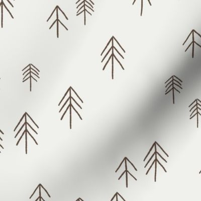 pinetree fabric - minimal tree fabric, forest woodland nursery fabric - sfx1027 pinecone