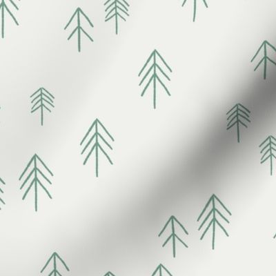 pinetree fabric - minimal tree fabric, forest woodland nursery fabric - sfx5815 rainforest