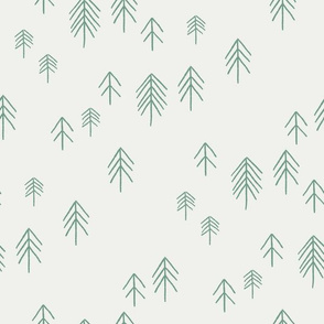 pinetree fabric - minimal tree fabric, forest woodland nursery fabric - sfx5815 rainforest