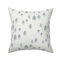 pinetree fabric - minimal tree fabric, forest woodland nursery fabric - sfx3928 indigo