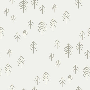 pinetree fabric - minimal tree fabric, forest woodland nursery fabric - sfx0110 sage