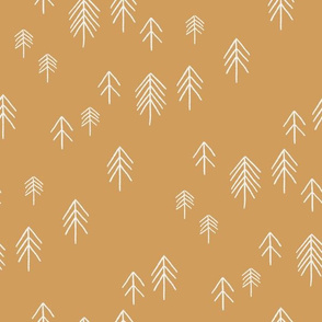 pinetree fabric - minimal tree fabric, forest woodland nursery fabric - sfx1144 oak leaf
