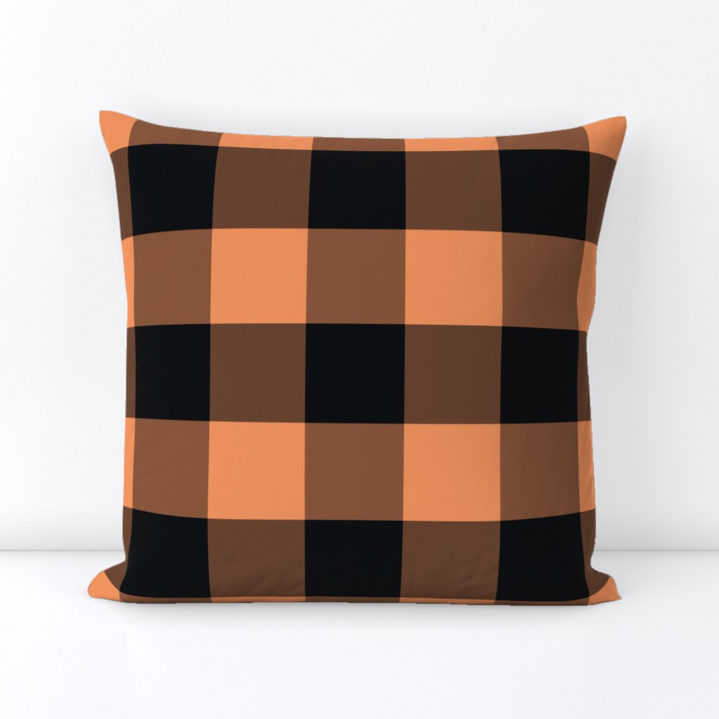 Country persimmon and black big plaid