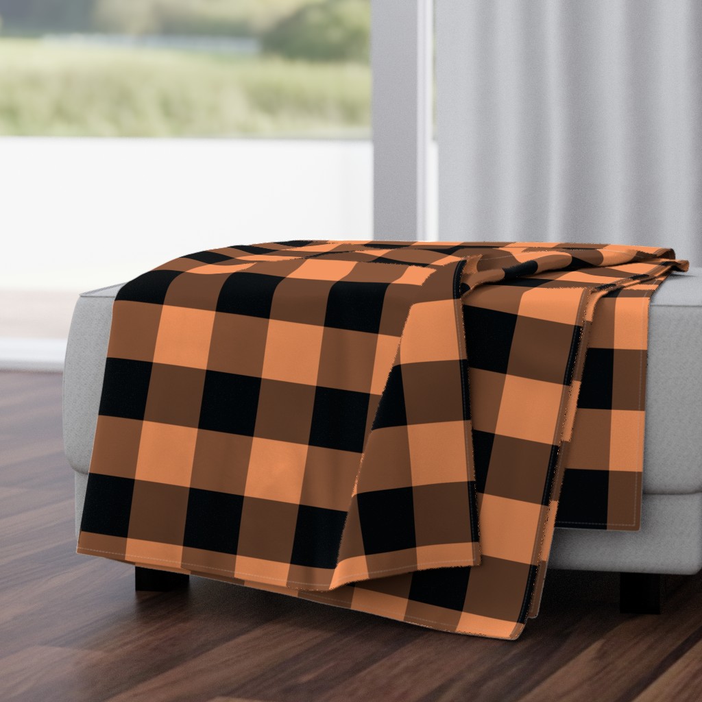 Country persimmon and black big plaid
