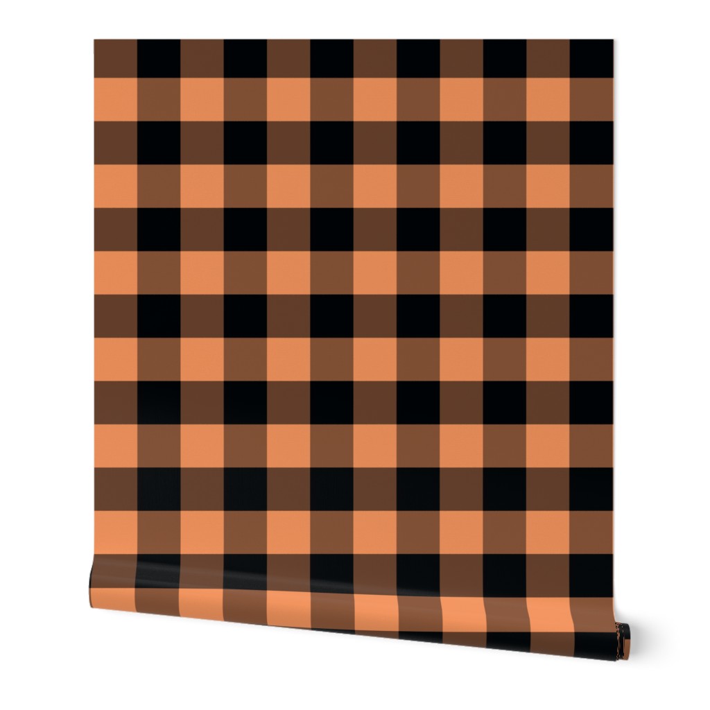 Country persimmon and black big plaid