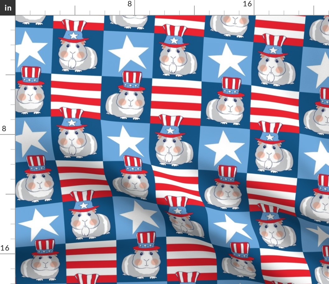 americana guinea pigs red white blue