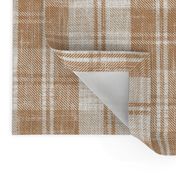 Rustic French Linen Woven Plaid Ivory Beige