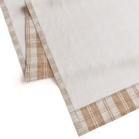 Rustic French Linen Woven Plaid Ivory Beige