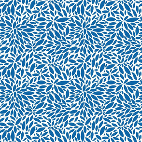 Leaves in Modern Mosaic - Blue