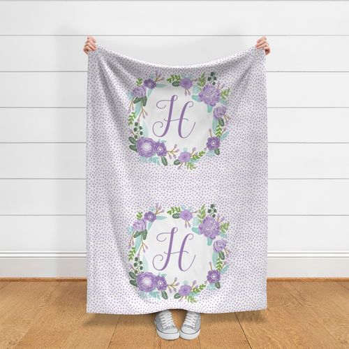 H monogram personalized flowers florals painted flowers girls sweet baby nursery