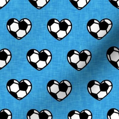soccer ball hearts - blue  - LAD20