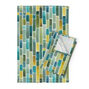 Watercolour Stripes in Green – 7/8 inch width