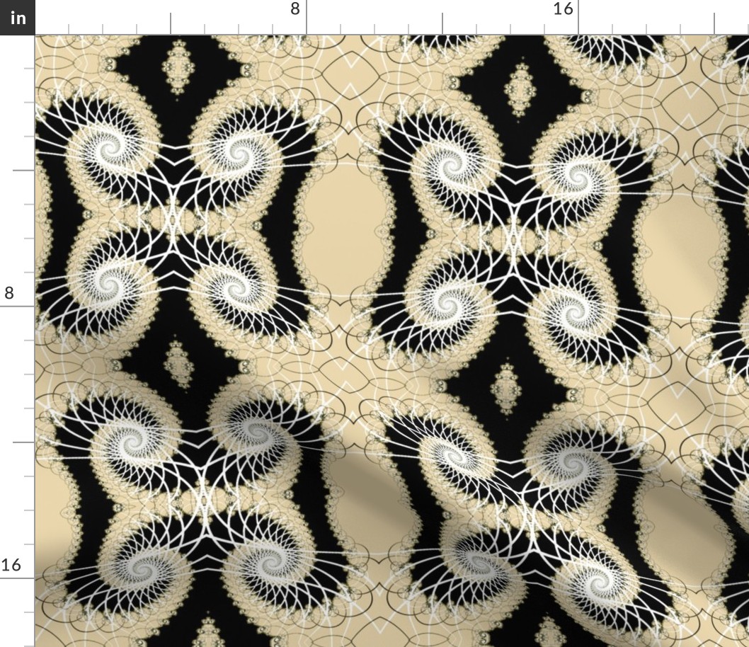 Netted Fractal Tentacles in Beige and Black