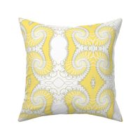 Netted Fractal Tentacles in Yellow and White