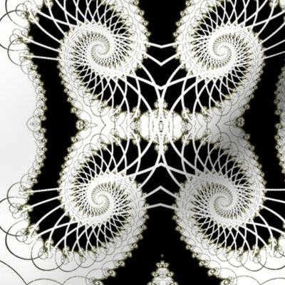 Netted Fractal Tentacles in Black and White
