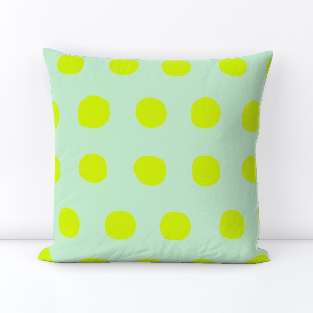 Jumbo Dots in mint/neon