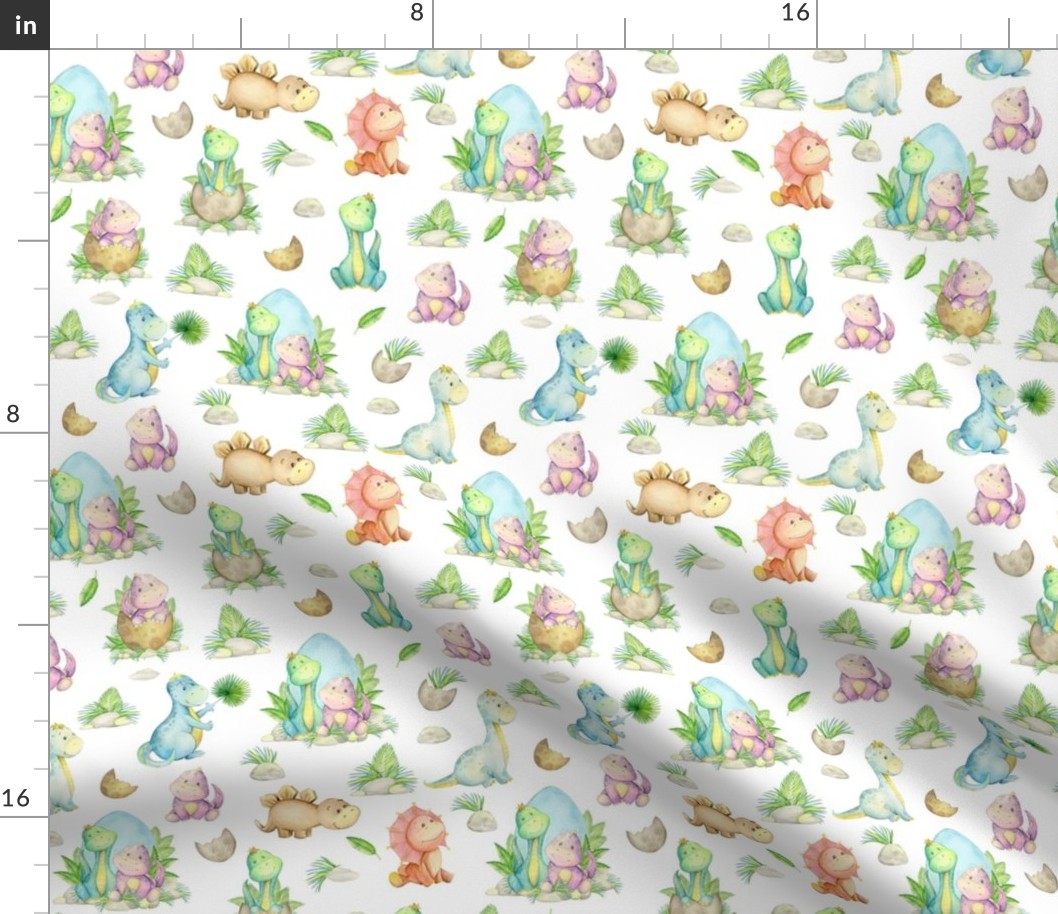 Dinosaur Friends – Kids Fabric, 8" repeat