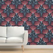 Australian Eucalyptus Navy Blue Deep Red Pink Light Blue-LARGE Scale-WHITE Added-Special Request