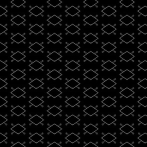 Baseball Diamonds Print Pattern on Black (Small Print Size)