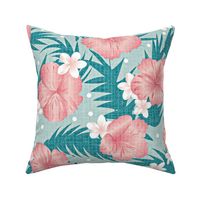 Tropical flowers in pink 