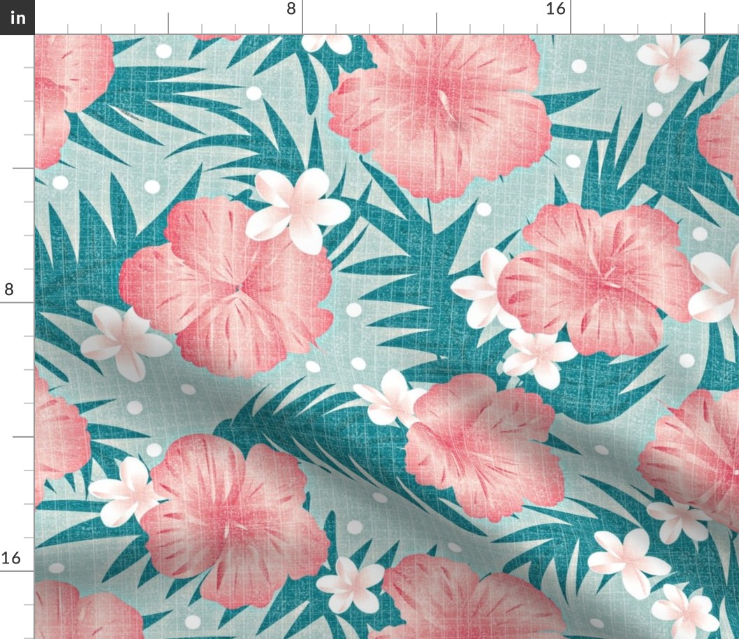 Tropical flowers in pink 