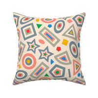 Shapes Sizes Colours Postmodern Geometric Abstract for Kids Children Education Learning in Bright Primary Colours and Neutrals - LARGE Scale - UnBlink Studio by Jackie Tahara