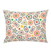 Shapes Sizes Colours Postmodern Geometric Abstract for Kids Children Education Learning in Bright Primary Colours and Neutrals - LARGE Scale - UnBlink Studio by Jackie Tahara
