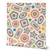 Shapes Sizes Colours Postmodern Geometric Abstract for Kids Children Education Learning in Bright Primary Colours and Neutrals - LARGE Scale - UnBlink Studio by Jackie Tahara