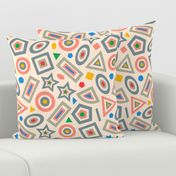 Shapes Sizes Colours Postmodern Geometric Abstract for Kids Children Education Learning in Bright Primary Colours and Neutrals - LARGE Scale - UnBlink Studio by Jackie Tahara