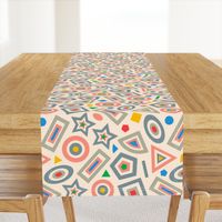 Shapes Sizes Colours Postmodern Geometric Abstract for Kids Children Education Learning in Bright Primary Colours and Neutrals - LARGE Scale - UnBlink Studio by Jackie Tahara