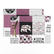 MomLife//Chocolate//Merlot - Wholecloth Cheater Quilt