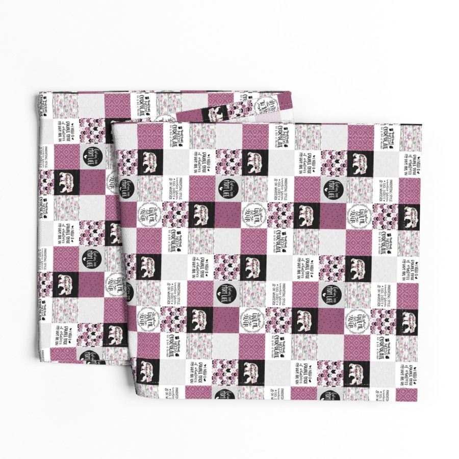 1.5 inch MomLife//Chocolate//Merlot - Wholecloth Cheater Quilt