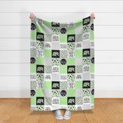 MomLife//Coffee//Cactus//Green - Wholecloth Cheater Quilt