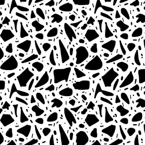 Abstract Italian Terrazzo Chic - black on white 