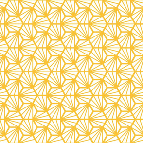 Geometric Pattern: Hexagon Ray: White Yellow