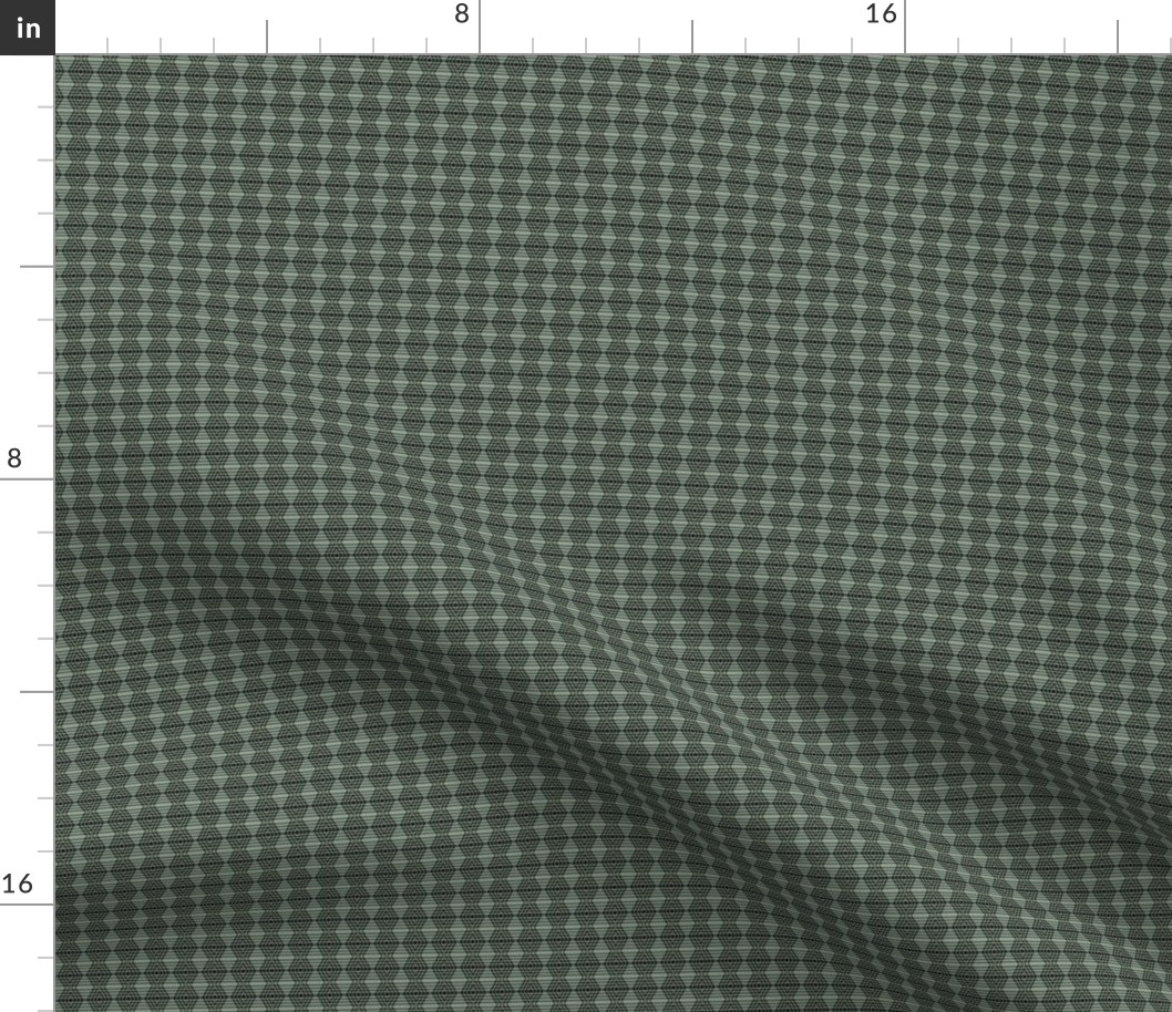 JP17 - Miniature - Buffalo Plaid Diamonds on Stripes in Woodsy Sage Green