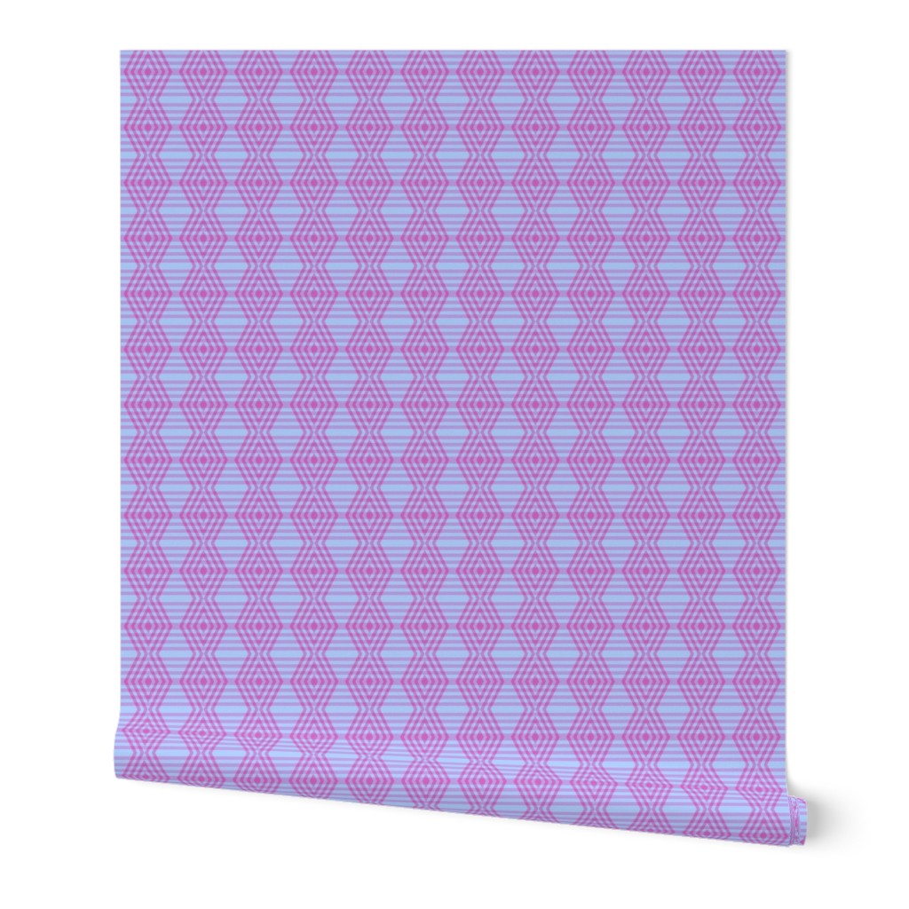 JP21 - Miniature - Buffalo Plaid Diamonds on Stripes in Lavender_ Fuchsia and Lilac